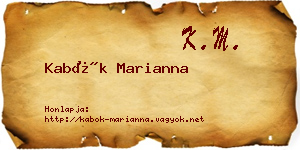 Kabók Marianna névjegykártya
